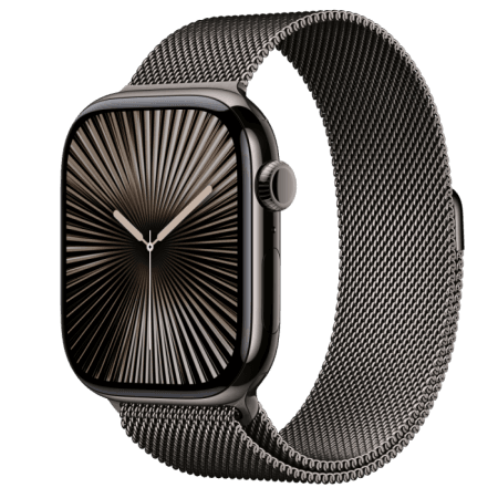 Apple Watch S10 Cellular Titanium Case with Slate Milanese Loop
